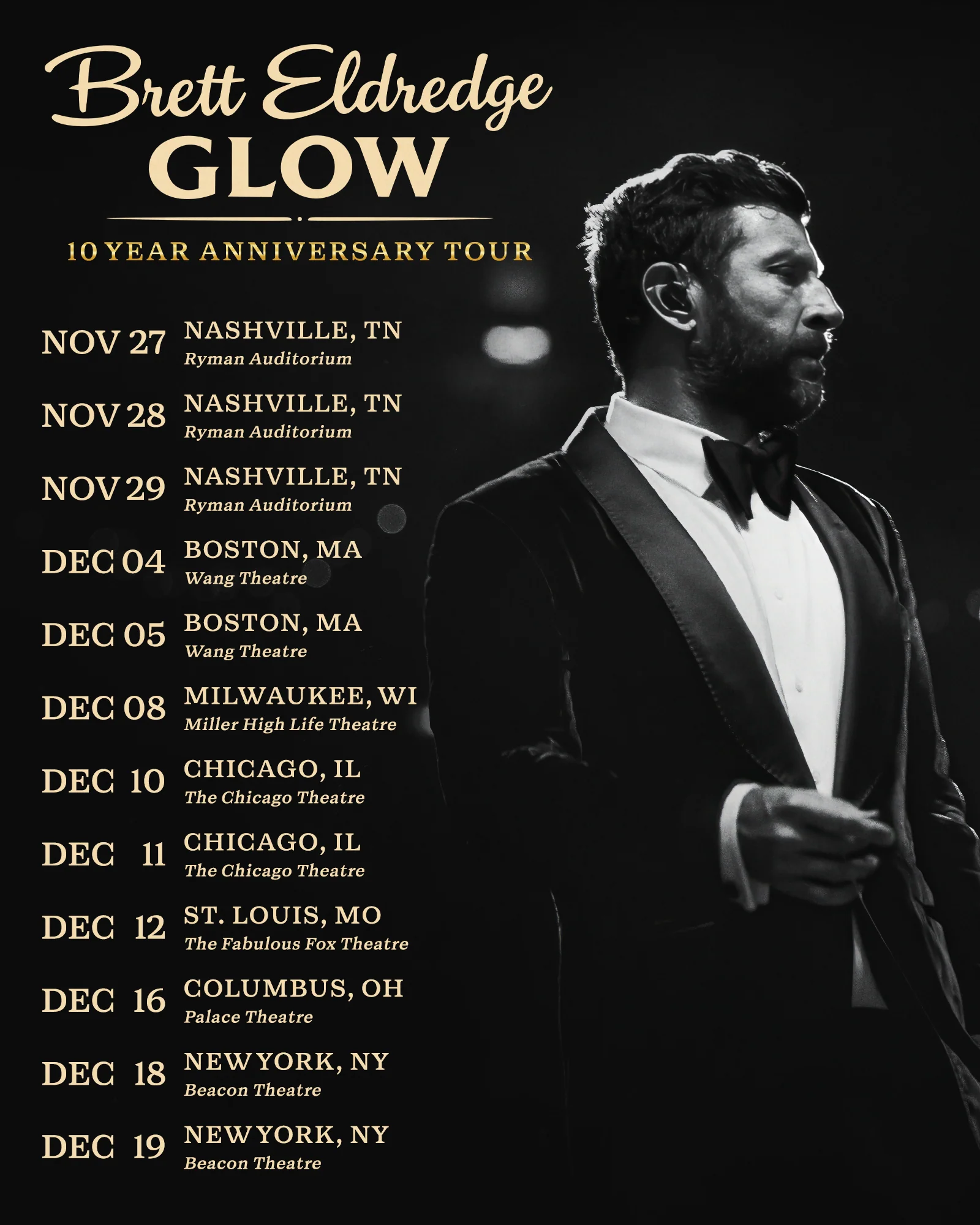 Brett Eldredge concert tour poster 2026